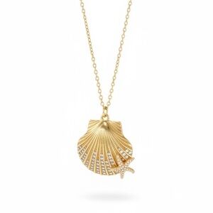 banana republic gold sea shell necklace NWOT